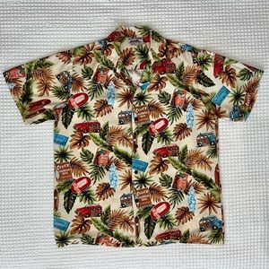 CT HAWAII FASHIONS Mixed Print Men’s Hawaiian Shirt - Small, Cream/Multi-Color